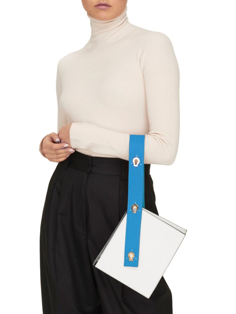 Danse Lente Zoe White Leather Box Bag